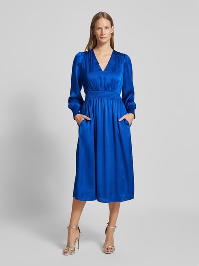 Christian Berg Woman Selection Midi-jurk met smokdetails Blauw - 4