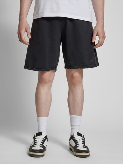 REVIEW Szorty z dzianiny dresowej o kroju relaxed fit z nadrukiem z logo Czarny 4