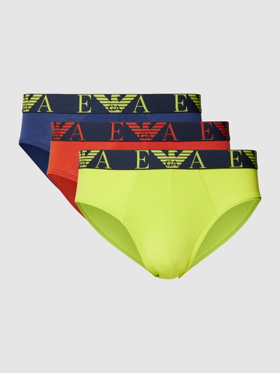 Emporio Armani Pants mit elastischem Label-Bund im 3er-Pack Neon Gelb 1