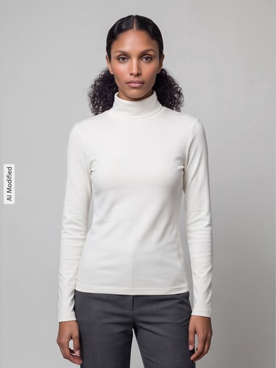 s.Oliver RED LABEL Bluzka z długim rękawem o kroju regular fit z czystej bawełny Biały 4