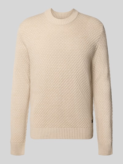 JACK & JONES Regular Fit Strickpullover aus Baumwoll-Mix Modell 'BLAKE' Beige 1