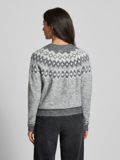 FREE/QUENT Gebreid jack met ronde hals, model 'Novala' Antraciet - 5