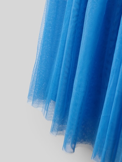 Produktfoto, Tüllrock mit schimmerndem, elastischem Bund von DANAMADE in kräftigem Blau, feiner Netz-Textur, Wellensaum, A-Linie, kinder, Bundweite 30 cm, Gesamtlänge 68 cm, Größe 140