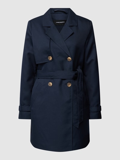 Vero Moda Outdoor Trenchcoat met strikceintuur, model 'CEESTE' Marineblauw - 2