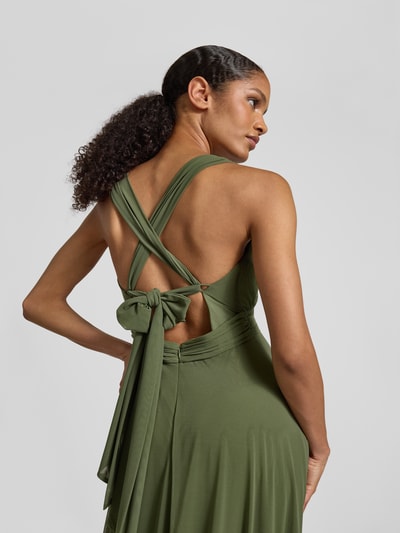 Jake*s Cocktail Avondjurk met V-hals en plooien Olijfgroen gemêleerd - 3