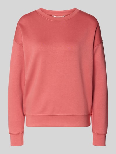 Produktfoto, bluza z okrągłym dekoltem model 'Ima' od MSCH Copenhagen, mieszanka wiskozy z dodatkiem streczu, krój regular fit, różowy kolor, gładka powierzchnia, wykończenia: elastyczne