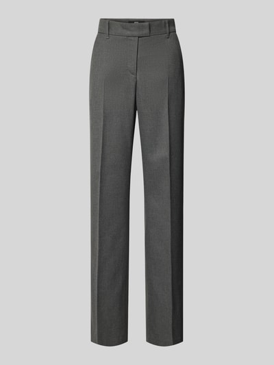 Brax Regular fit stoffen broek met persplooien, model 'Style.Maine' Middengrijs gemêleerd - 1