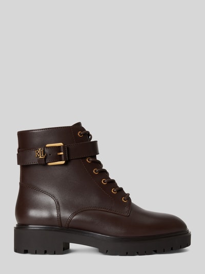Lauren Ralph Lauren Schnürstiefel aus echtem Kalbsleder Modell 'ALLYSON' Dunkelbraun 2