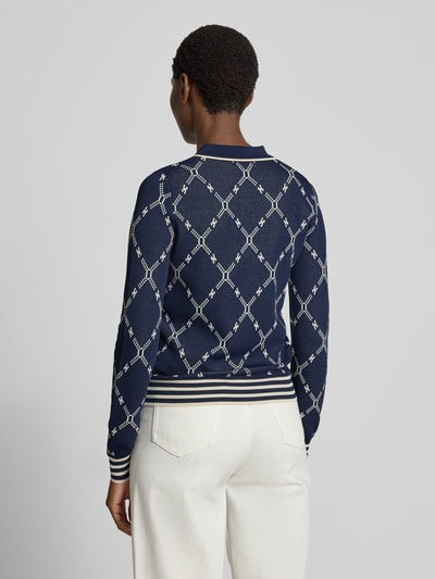 SUNCOO PARIS Gebreide pullover van viscosemix met polokraag Marineblauw - 5