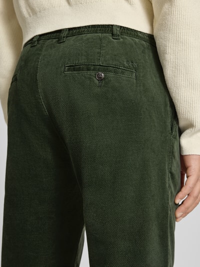 MCNEAL Tapered fit corduroy broek met structuurmotief Groen - 3