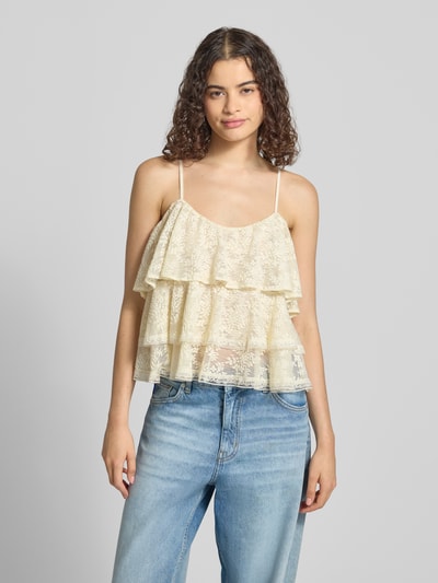 Gina Tricot Regular Fit mit floralem Allover-Spitzenbesatz Ecru 4