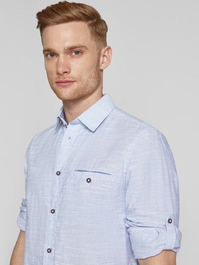 Tom Tailor Regular Fit Freizeithemd aus reiner Baumwolle Hellblau 3