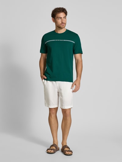 Tom Tailor Regular fit T-shirt van puur katoen Donkergroen - 1
