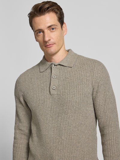 Casual Friday Strickpullover mit Polokragen Modell 'GAHN' Hellgrau 3