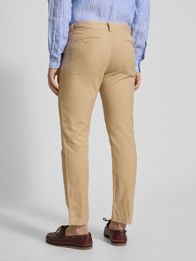 Polo Ralph Lauren Regular fit linnen broek met knoop- en ritssluiting Beige - 5