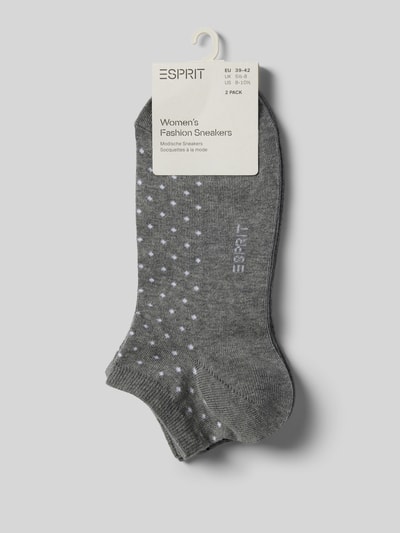 Esprit Sneakersocken mit Muster-Print Modell 'Fine Dot' im 2er-Pack Hellgrau 3