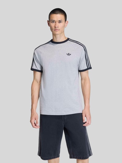 adidas Originals Regular Fit T-Shirt aus reiner Baumwolle Mittelgrau Melange 3