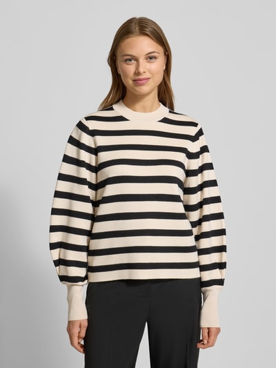 Jake*s Collection Strickpullover mit gerippten Abschlüssen Offwhite 4