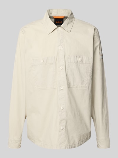 BOSS Orange Regular Fit Hemdjacke mit Brusttaschen Modell 'Locky' Sand 2