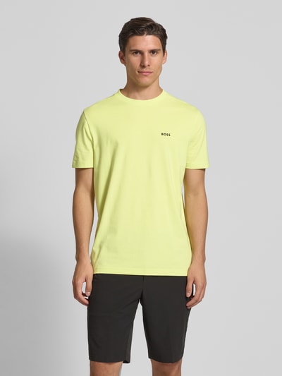 BOSS Green Regular Fit T-Shirt aus Baumwoll-Mix Hellgruen 4