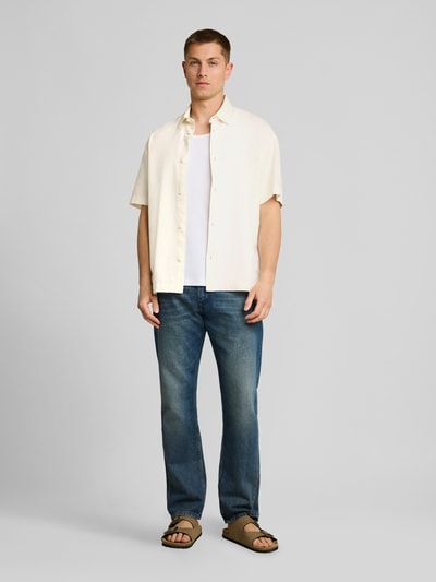 Tom Tailor Denim Loose Fit Freizeithemd aus reiner Baumwolle Weiss 1
