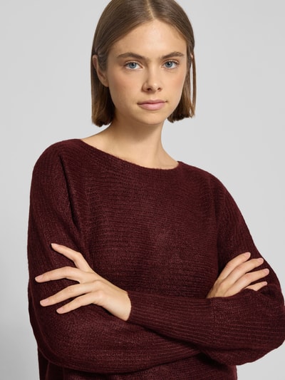ONLY Regular Fit Strickpullover mit Fledermausärmel Modell 'DANIELLA' Bordeaux 3