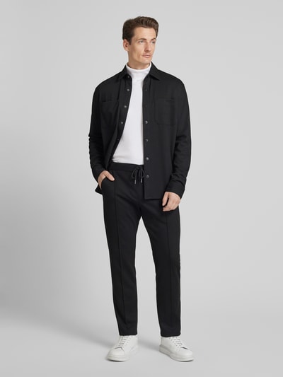 MCNEAL Regular Fit Sweatpants aus Viskose-Mix mit Ziernähten Black 1