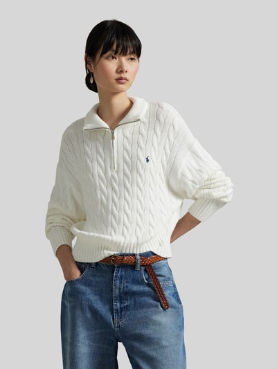 Polo Ralph Lauren Troyer o kroju relaxed fit z czystej bawełny Biały 4