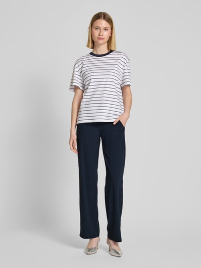 Raffaello Rossi Straight Fit Stoffhose mit Strukturmuster Modell 'CANDICE' Marine 1