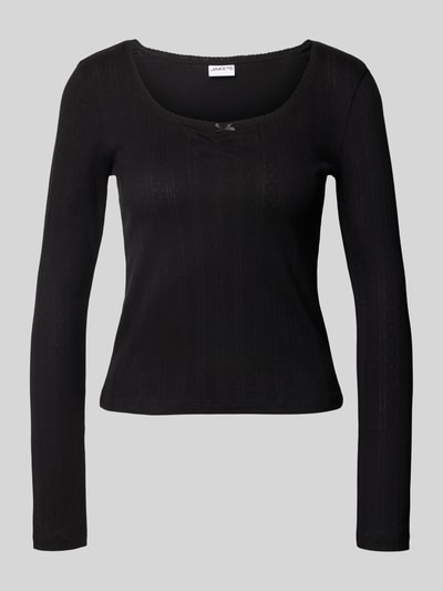 Jake*s Casual Langarmshirt aus Baumwoll-Mix Black 1
