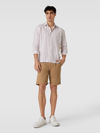 Knowledge Cotton Apparel Regular fit bermuda, model 'CHUCK' Cognac - 1