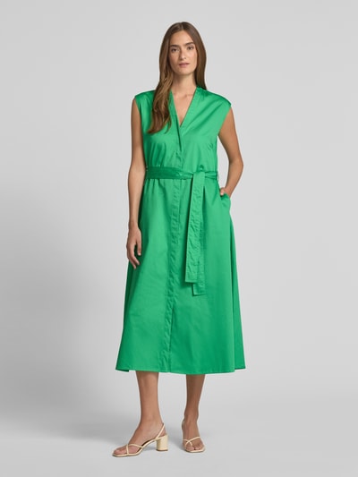 Milano Italy Midikleid mit Bindegürtel Gruen 4