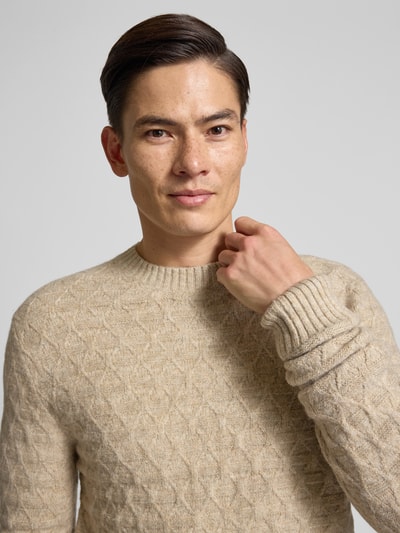 Jack & Jones Premium Gebreide pullover met ribboorden, model 'BLASIMON' Beige - 3