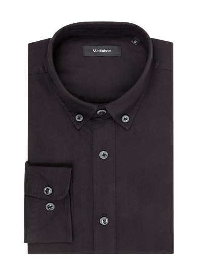 Matinique Regular fit zakelijk overhemd van Oxford, model 'Jude' Zwart - 2