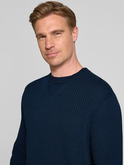 BOSS Orange Regular Fit Strickpullover aus Baumwoll-Mix Modell 'APOKKO' Marine 3