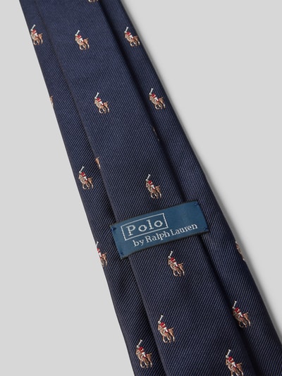 Polo Ralph Lauren Krawat jedwabny z wyhaftowanym logo Granatowy 3