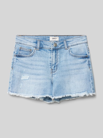 Only Jeansshorts mit Fransen Modell 'ROBYN' Hellblau 1