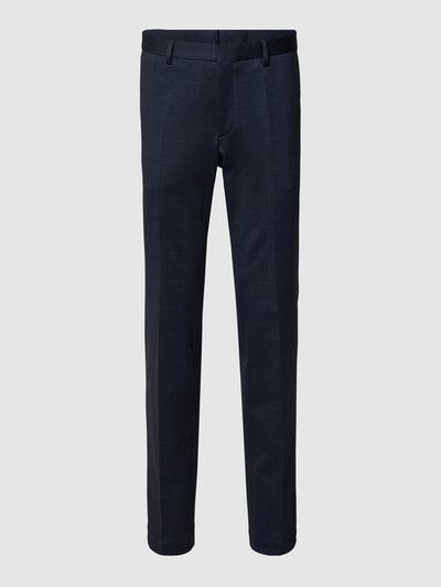 BOSS Regular fit pantalon met ruitmotief, model 'Leon' Marineblauw - 2