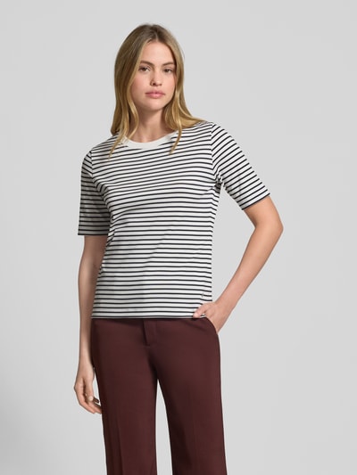 Windsor T-shirt o kroju regular fit z czystej bawełny z okrągłym dekoltem Granatowy 4