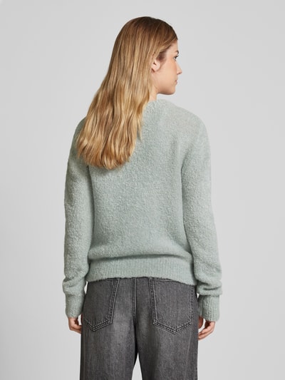 Marc O'Polo Regular fit gebreide pullover in curly bouclé van een mix van scheerwol en alpaca Mintgroen - 5