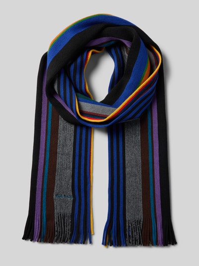Paul Smith Schal aus Lanawolle mit Streifenmuster Black 1