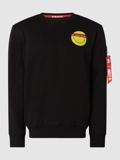 Alpha Industries Sweatshirt mit Ärmeltasche - Alpha Industries-Smiley® x P&C – Exklusiv bei uns  Black 1