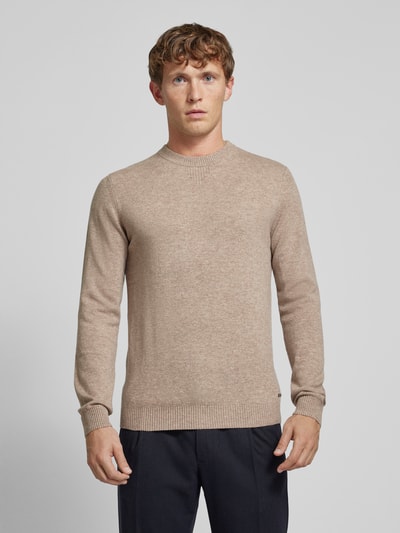 Roy Robson Strickpullover mit Rundhalsausschnitt Sand 4