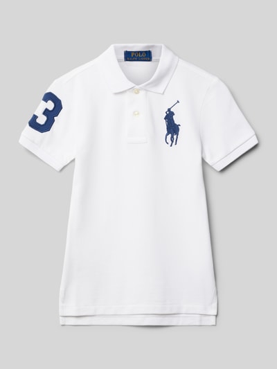 Polo Ralph Lauren Teens Slim Fit Poloshirt mit Logo-Stitching Weiss 1