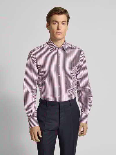 ETERNA Regular Fit Freizeithemd aus reiner Baumwolle mit Kentkragen Bordeaux 4