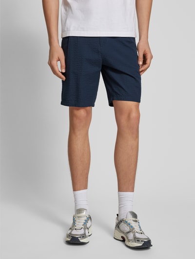 Only & Sons Regular fit korte broek met structuurmotief, model 'LEO LIFE' Marineblauw - 4