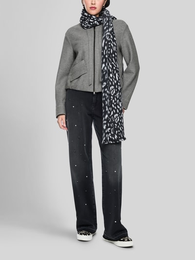 Marc Cain Blouson aus Wolle mit Schleifendetail Mittelgrau 1