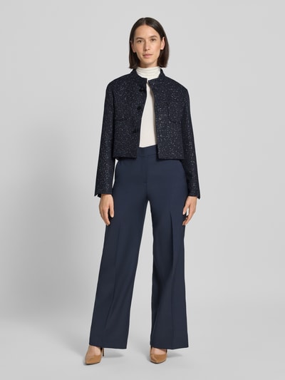 Max Mara Studio Regular Fit Kurzblazer aus Baumwoll-Mix Modell 'OUMO' Marine 1