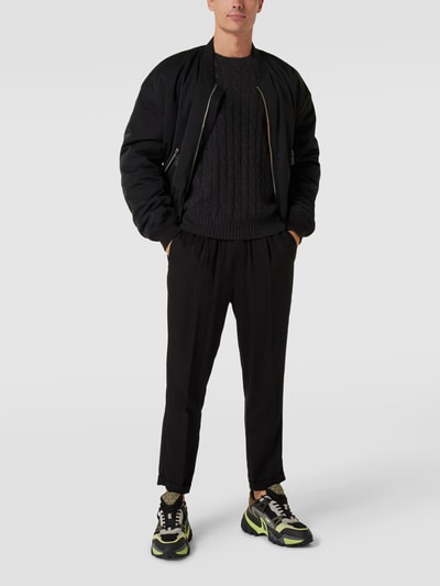 Polo Ralph Lauren Kaschmirpullover mit Zopfmuster Modell 'CABLE' Dunkelgrau meliert 1