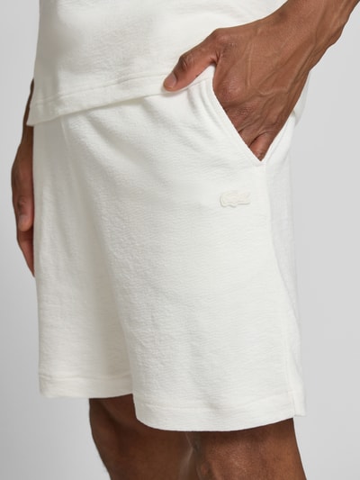 Lacoste Regular Fit Sweatshorts aus reiner Baumwolle Offwhite 3